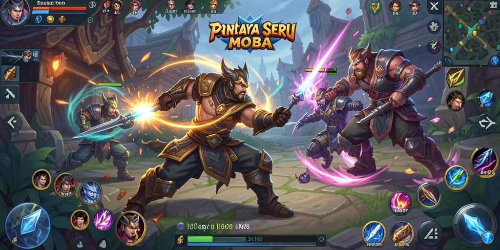 Tangkapan layar gameplay seru dari 5ZK dengan tim bertarung di arena.