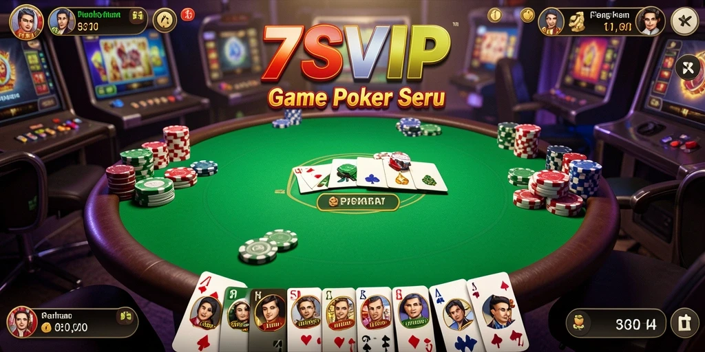 Screenshot gameplay Poker di 7SVIP yang mendebarkan.