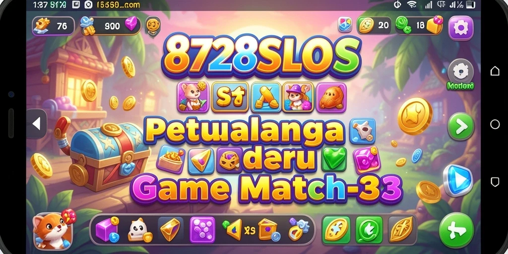 Screenshot gameplay 8728SLOTS menampilkan tantangan Match-3 yang seru.