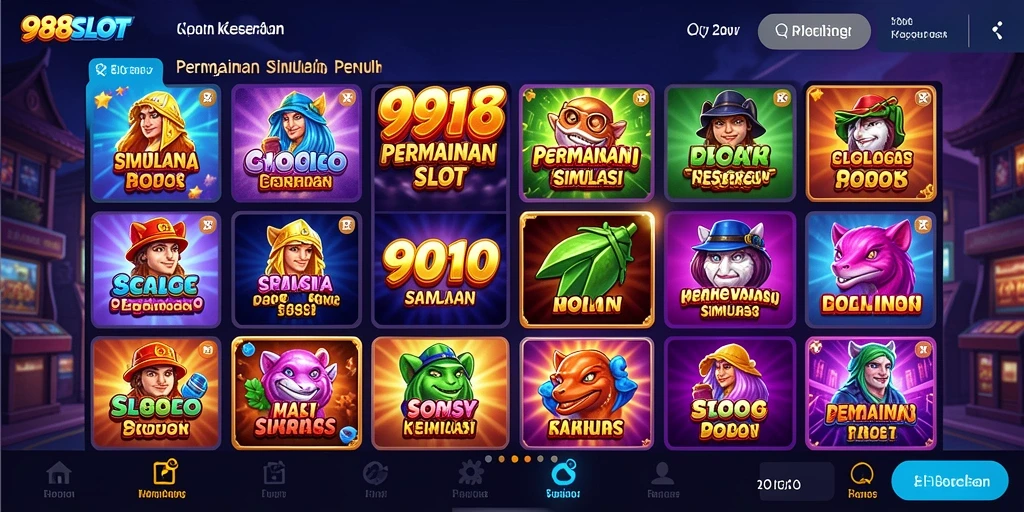 Tangkapan layar gameplay 988SLOT yang menampilkan mesin slot yang menarik.