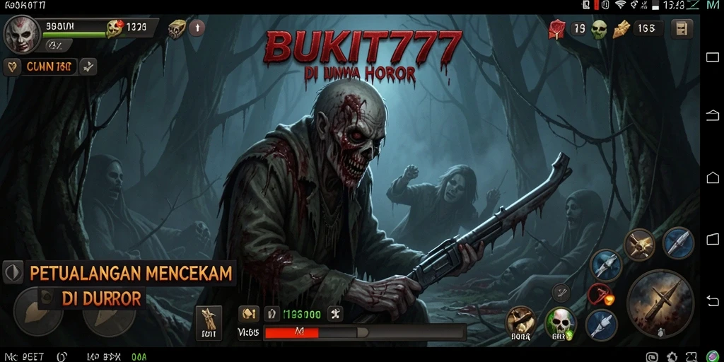 Tampilan gameplay BUKIT777 dengan suasana mencekam dan menegangkan.