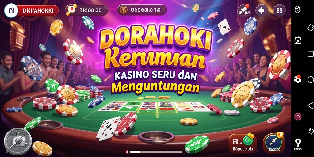 Screenshot gameplay DORAHOKI yang menonjolkan suasana kasino yang seru.