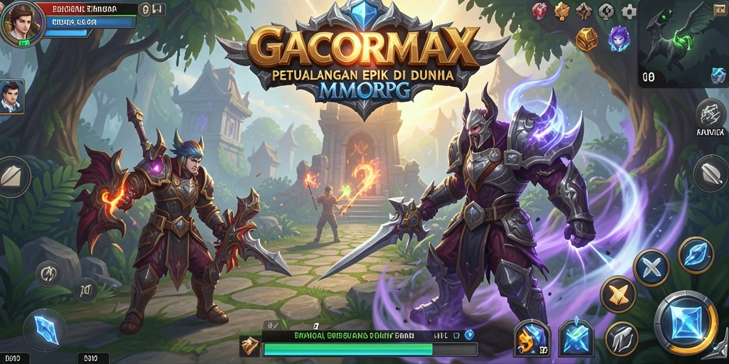 Tangkapan layar GACORMAX menampilkan aksi pertempuran di dunia MMORPG.