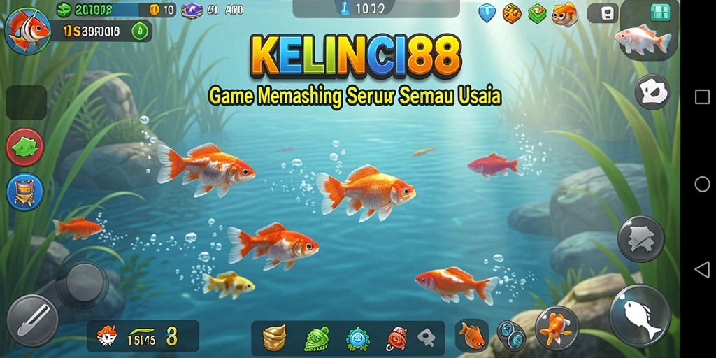 Tampilan gameplay KELINCI88 saat menangkap ikan di laut.