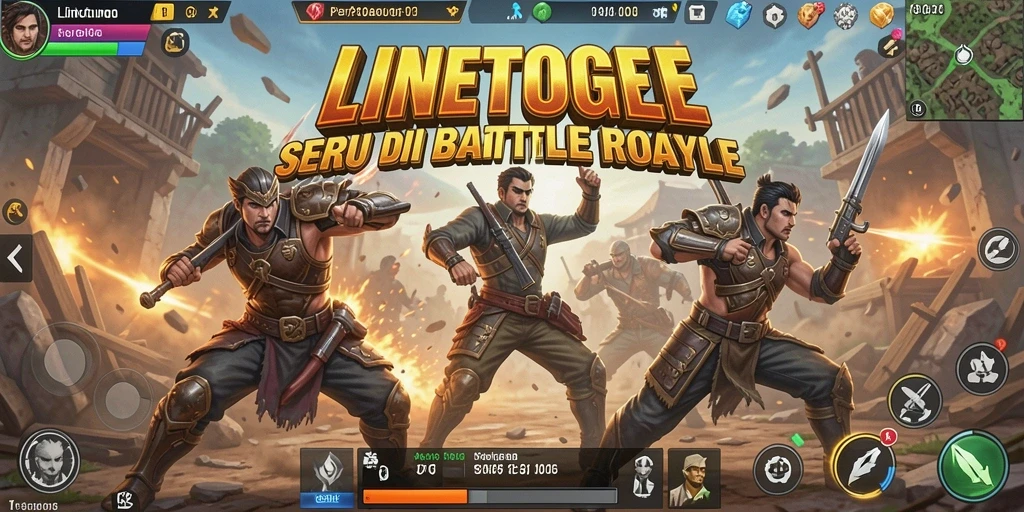 Tampilan gameplay seru dari LINETOGEL dalam pertarungan Battle Royale.