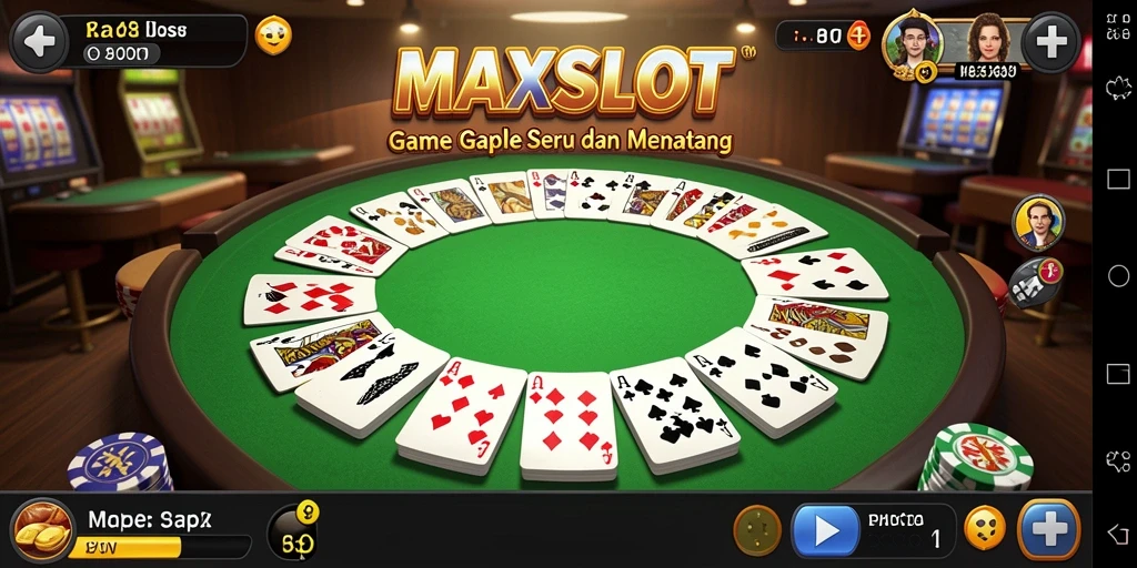 Screenshot gameplay MAXSLOT menampilkan suasana seru permainan Gaple.