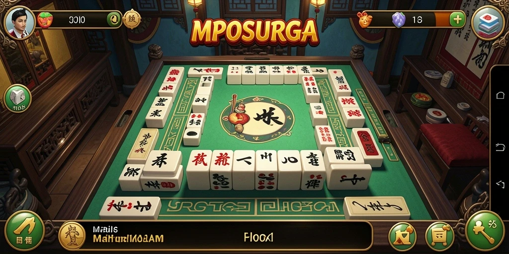 Tangkapan layar utama MPOSURGA menampilkan aksi seru permainan Mahjong.
