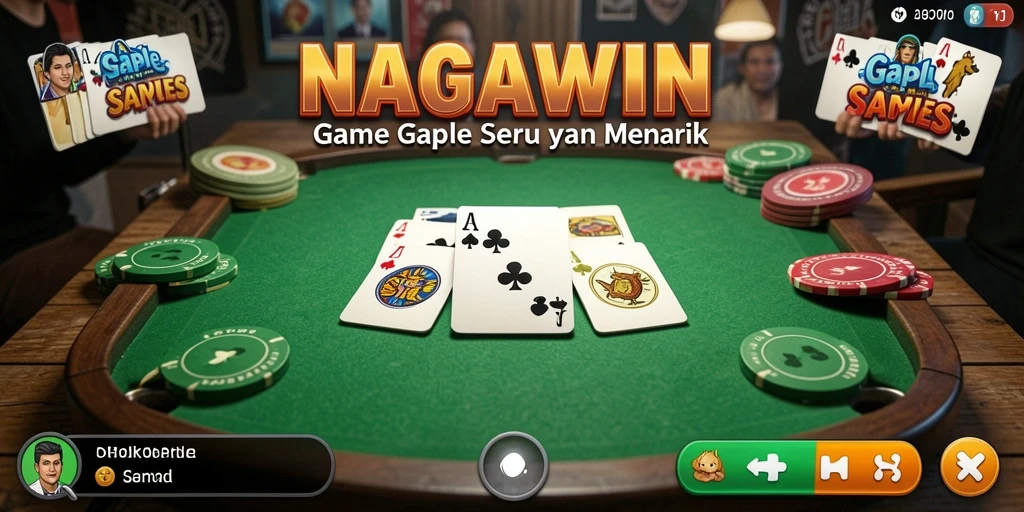 Gameplay seru di NAGAWIN yang menampilkan kartu Gaple.