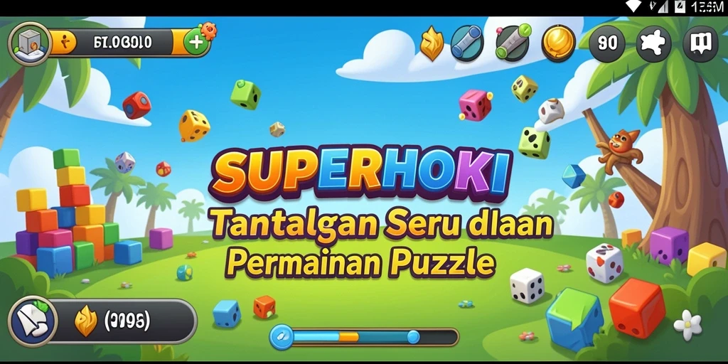 Screenshot menunjukkan aksi seru dalam permainan Puzzle SUPERHOKI.