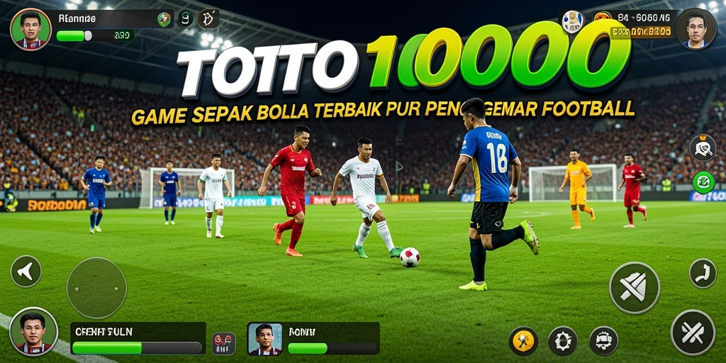 Tampilan gameplay TOTO1000 menampilkan pertandingan sepak bola yang seru.